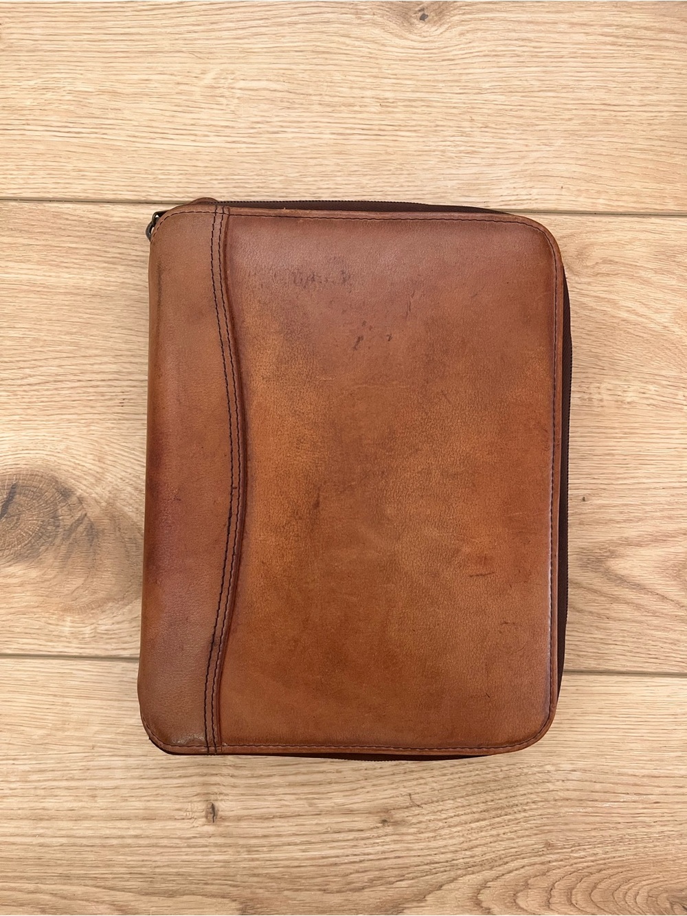 Franklin Covey Leather Zip Folio Organizer - Brown